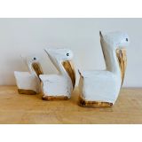 Set of 3 Swimming Pelicans