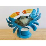 Pressed metal candle holders - crab