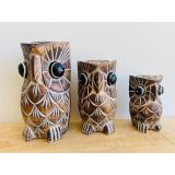 Large Set Of 3 Owls