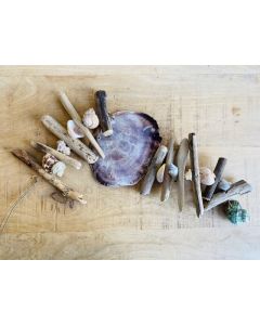Driftwood with shells garland
