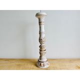 Large Carved Candlestick-White