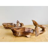 Pair Of Carved Whales