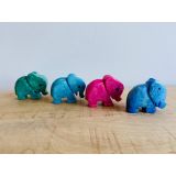 Coloured Stone Elephants
