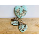 Garland Of 3 Carved Hearts