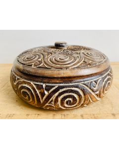 Tribal Carved Bowl With Lid