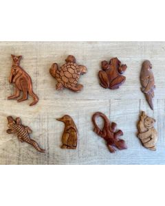 Wooden animal magnets
