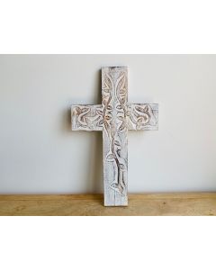 Large Floral Carved Cross